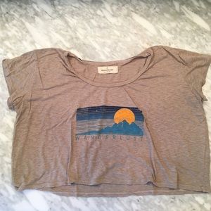 Wanderlust Mountain Cropped Tee